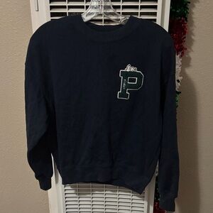 Women's Navy Crewneck Sweater with 'P' Logo